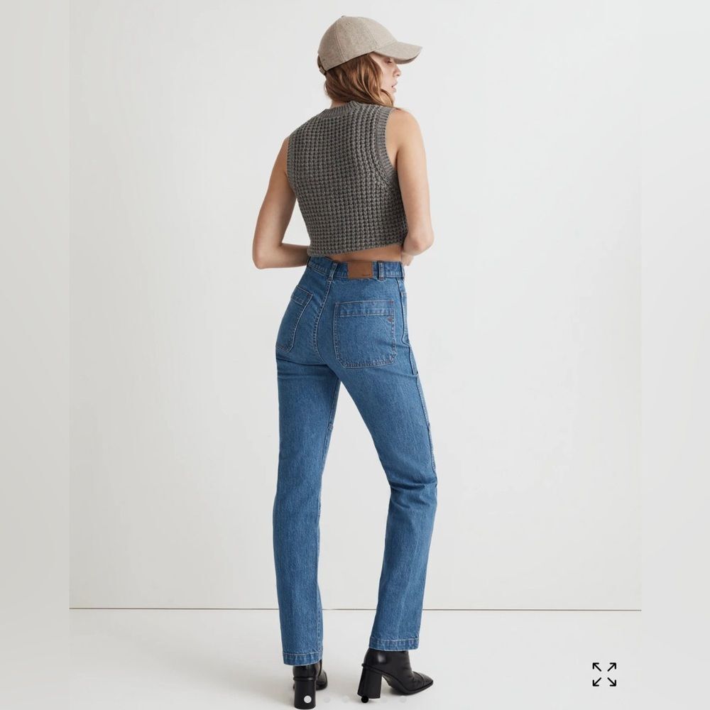 Madewell 90s Straight Cargo Carpenter Panel Denim Jeans Fenwood Wash Size 26 - Picture 3 of 9